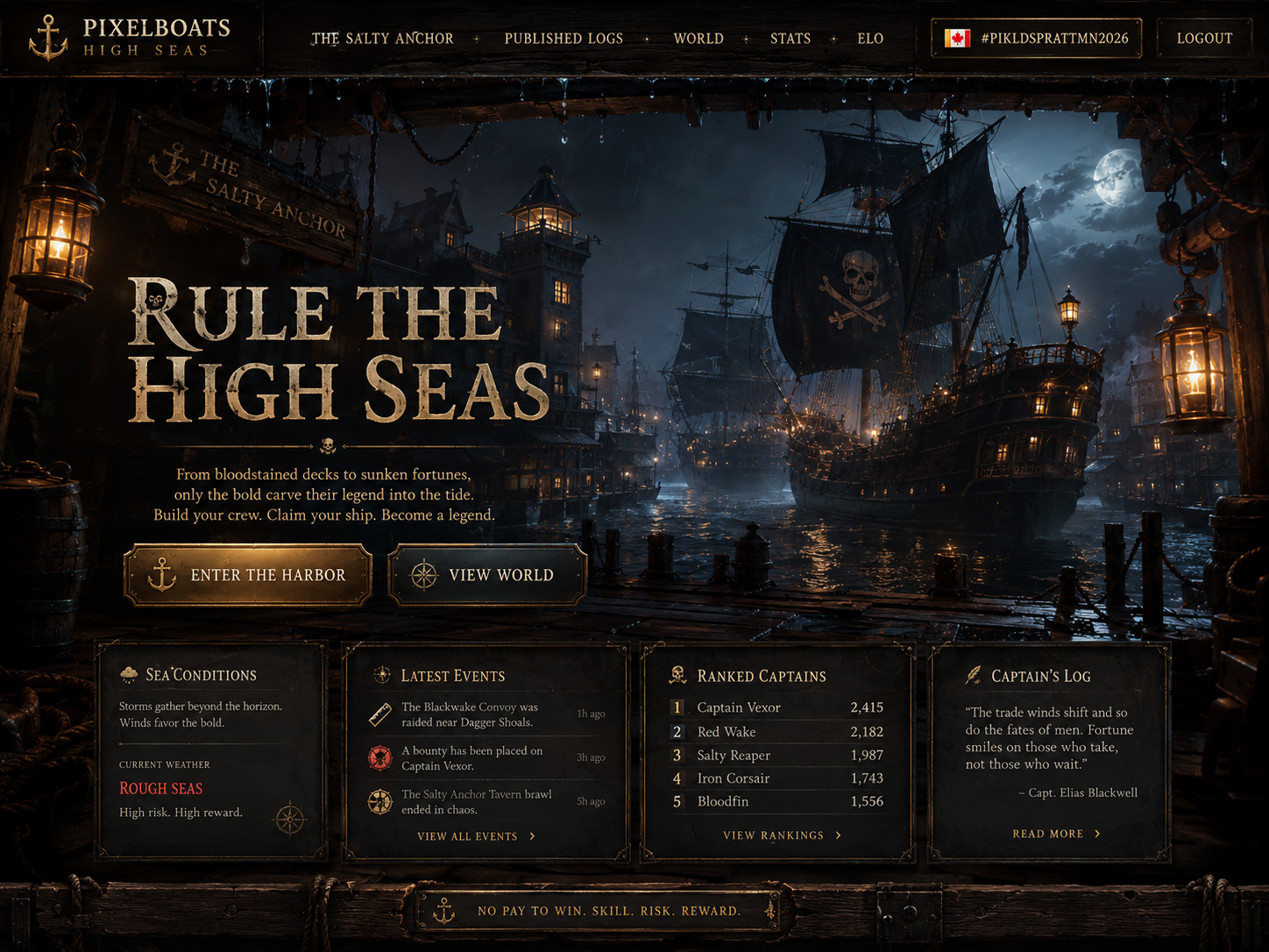 PixelBoats high seas game interface render