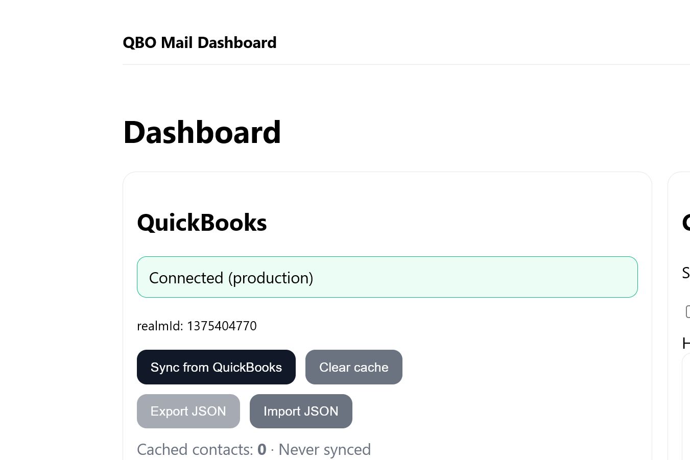 QBO Mail Dashboard